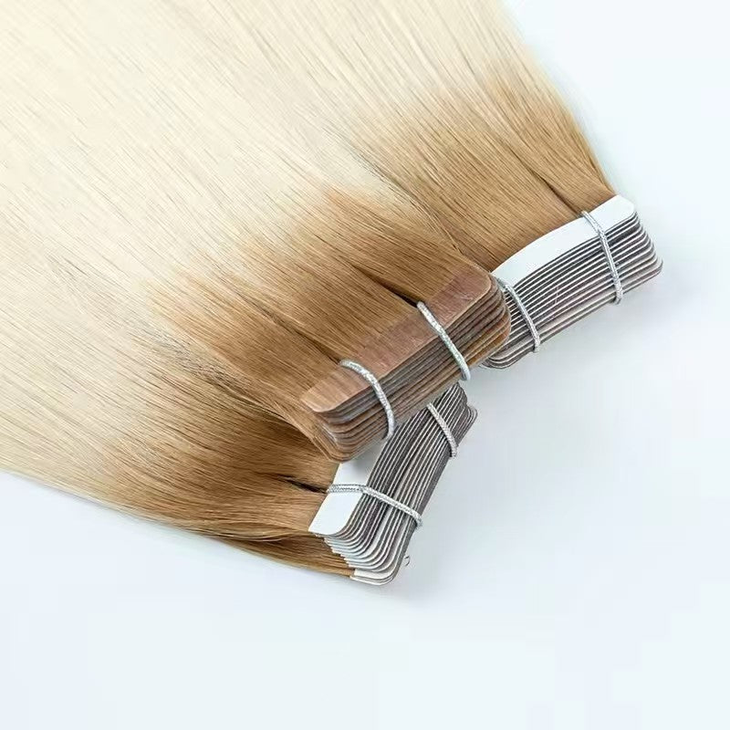 Remy Human Hair Faded Straight Tape Hair Extensions (Injected Tape)