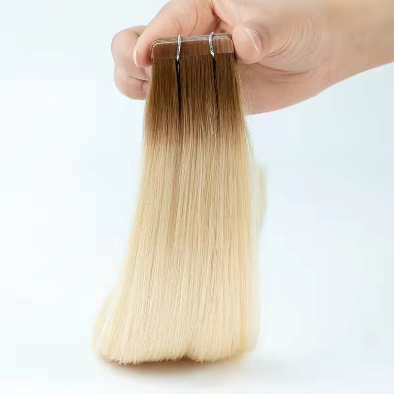 Remy Human Hair Faded Straight Tape Hair Extensions (Injected Tape)