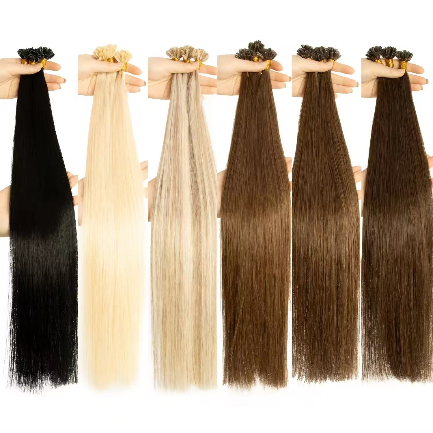 Remy Human Hair Pure Light Straight Tip Hair Extensions (U Tip)