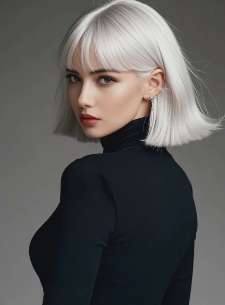 Wedoo-Remy-Human-Hair-Cosplay-Hair-Extensions-Silver-White-Straight-Wig-Display-Video