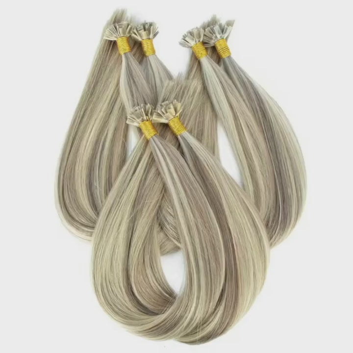 Load video: Wedoo-Wigs-Remy-Human-Hair-Pure-Light-Straight-Tip-Hair-Extensions-U-Tip-Wear-Video