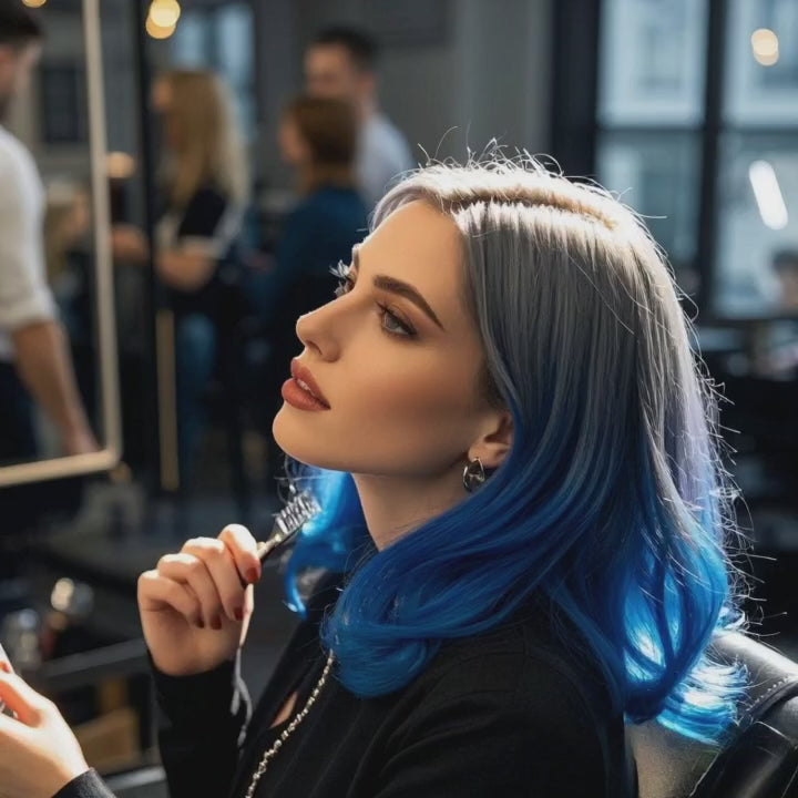Load video: Wedoo-Remy-Human-Hair-Cosplay-Hair-Extensions-Blue-Gray-Gradient-Straight-Wig-Display-Video